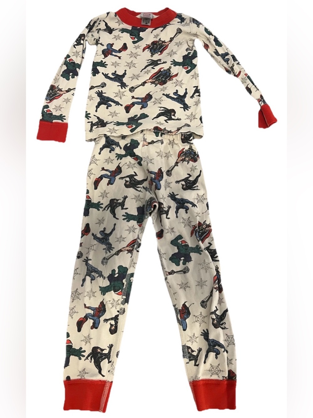 Hanna Andersson Marvel Pajama Set US 4 100cm Long Sleeve Organic Cotton Holiday